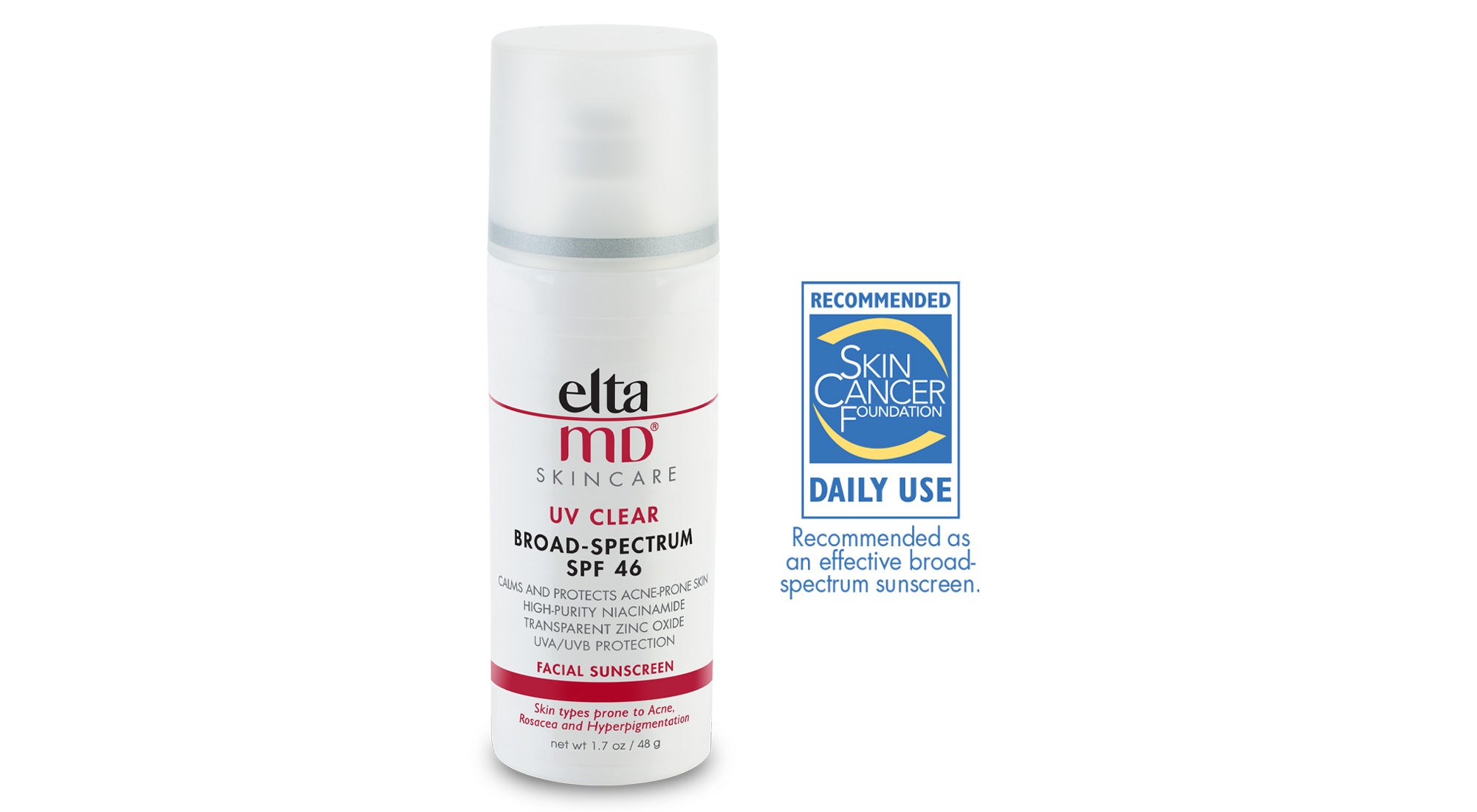 EltaMD UV Clear Facial Sunscreen SPF 46 - For Skin Types Prone To Acne Rosacea Hyperpigmentation